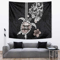 Hawaiian and Japanese Together Tapestry Japanese Culture and Turtle Kakau Tattoo Black Color LT03 Black - Polynesian Pride