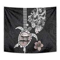 Hawaiian and Japanese Together Tapestry Japanese Culture and Turtle Kakau Tattoo Black Color LT03 - Polynesian Pride
