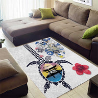Hawaiian and Japanese Together Area Rug Japanese Culture and Turtle Kakau Tattoo White Color LT03 - Polynesian Pride
