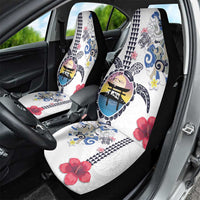 Hawaiian and Japanese Together Car Seat Cover Japanese Culture and Turtle Kakau Tattoo White Color LT03 - Polynesian Pride
