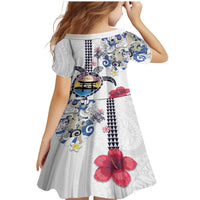 Hawaiian and Japanese Together Family Matching Mermaid Dress and Hawaiian Shirt Japanese Culture and Turtle Kakau Tattoo White Color LT03 - Polynesian Pride