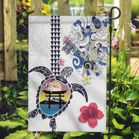 Hawaiian and Japanese Together Garden Flag Japanese Culture and Turtle Kakau Tattoo White Color LT03 Garden Flag White - Polynesian Pride