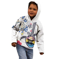 Hawaiian and Japanese Together Kid Hoodie Japanese Culture and Turtle Kakau Tattoo White Color LT03 - Polynesian Pride