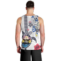 Hawaiian and Japanese Together Men Tank Top Japanese Culture and Turtle Kakau Tattoo White Color LT03 - Polynesian Pride