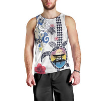 Hawaiian and Japanese Together Men Tank Top Japanese Culture and Turtle Kakau Tattoo White Color LT03 - Polynesian Pride