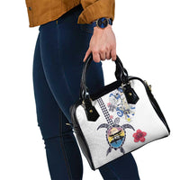 Hawaiian and Japanese Together Shoulder Handbag Japanese Culture and Turtle Kakau Tattoo White Color LT03 - Polynesian Pride