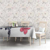 Hawaiian and Japanese Together Tablecloth Japanese Culture and Turtle Kakau Tattoo White Color LT03 - Polynesian Pride