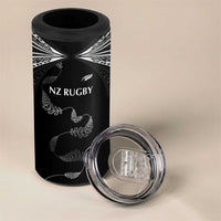 New Zealand Rugby Custom 4 in 1 Can Cooler Tumbler Aotearoa Armour Blacks Silver Ferns LT03 - Polynesian Pride