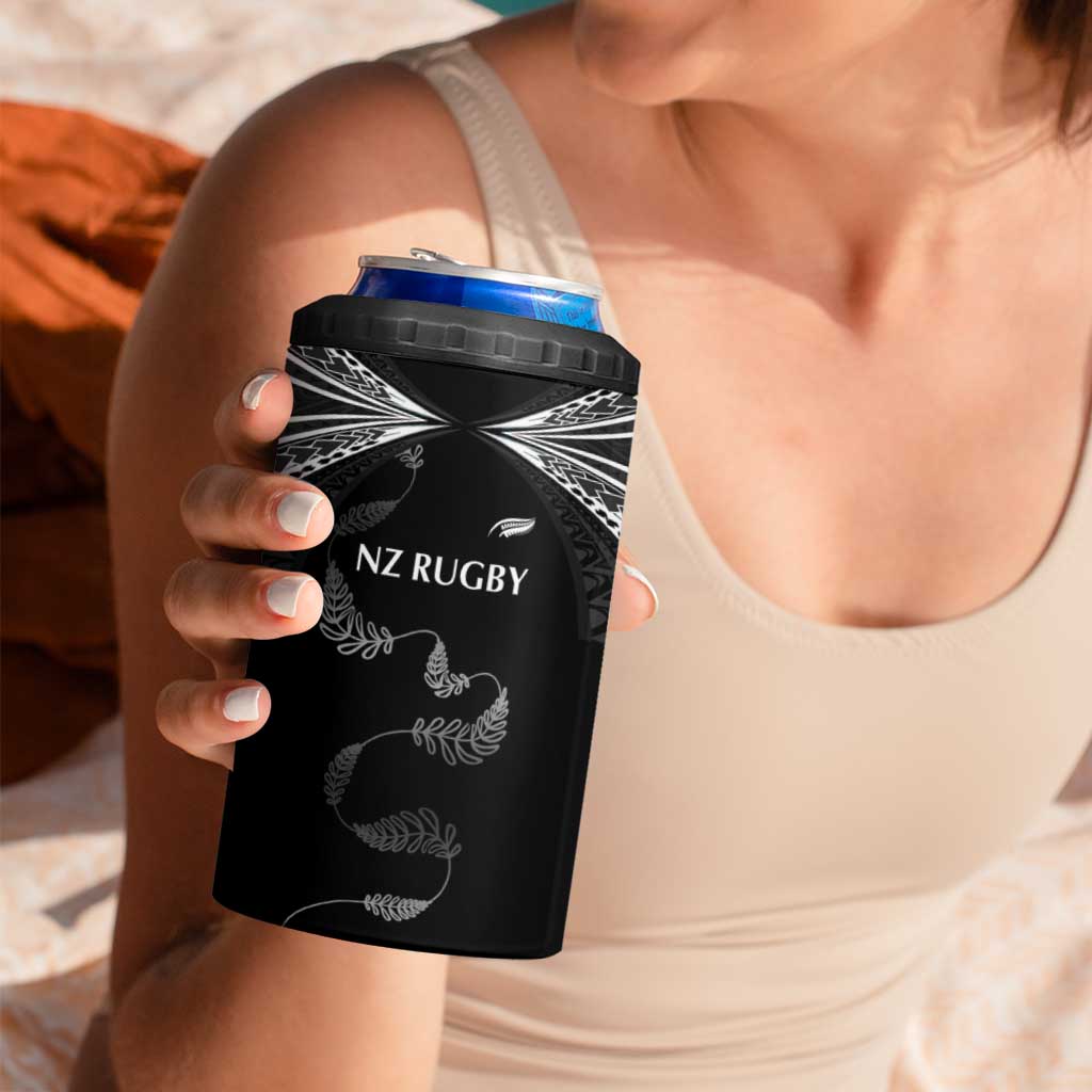 New Zealand Rugby Custom 4 in 1 Can Cooler Tumbler Aotearoa Armour Blacks Silver Ferns LT03 - Polynesian Pride