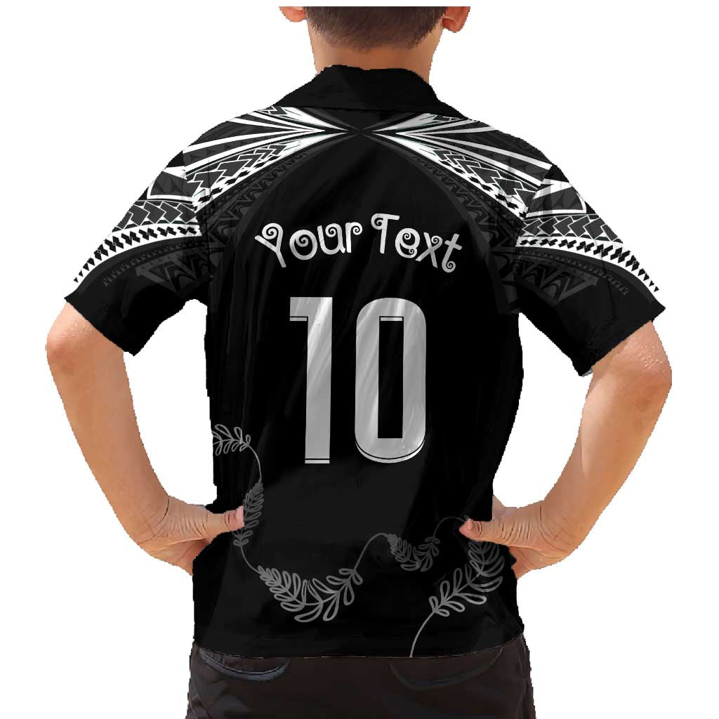 New Zealand Rugby Custom Family Matching Mermaid Dress and Hawaiian Shirt Aotearoa Armour Blacks Silver Ferns LT03 - Polynesian Pride