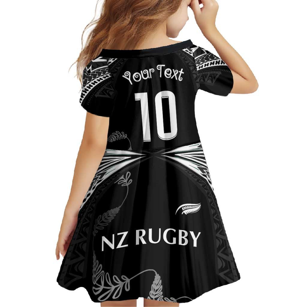 New Zealand Rugby Custom Family Matching Mermaid Dress and Hawaiian Shirt Aotearoa Armour Blacks Silver Ferns LT03 - Polynesian Pride