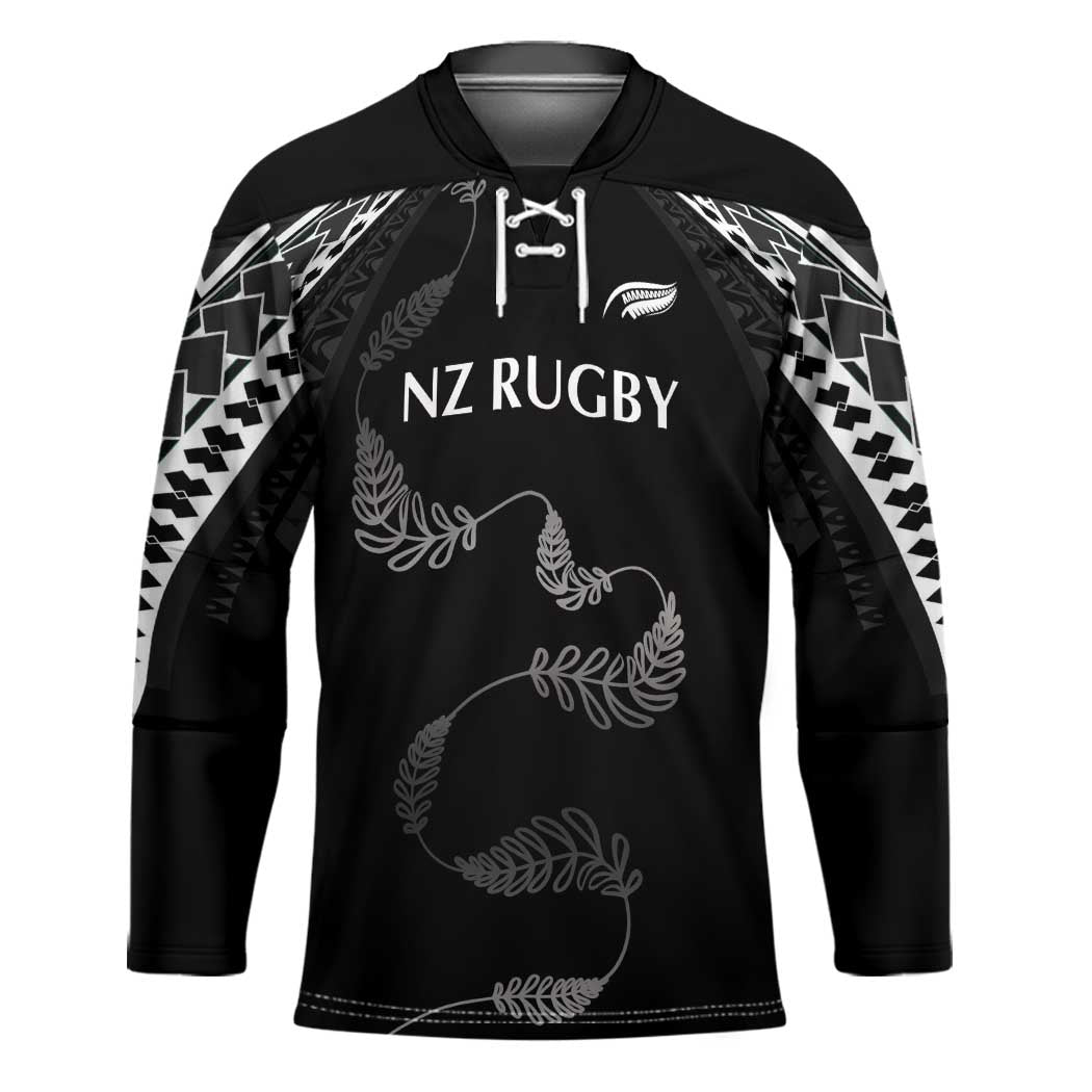 New Zealand Rugby Custom Hockey Jersey Aotearoa Armour Blacks Silver Ferns - Polynesian Pride
