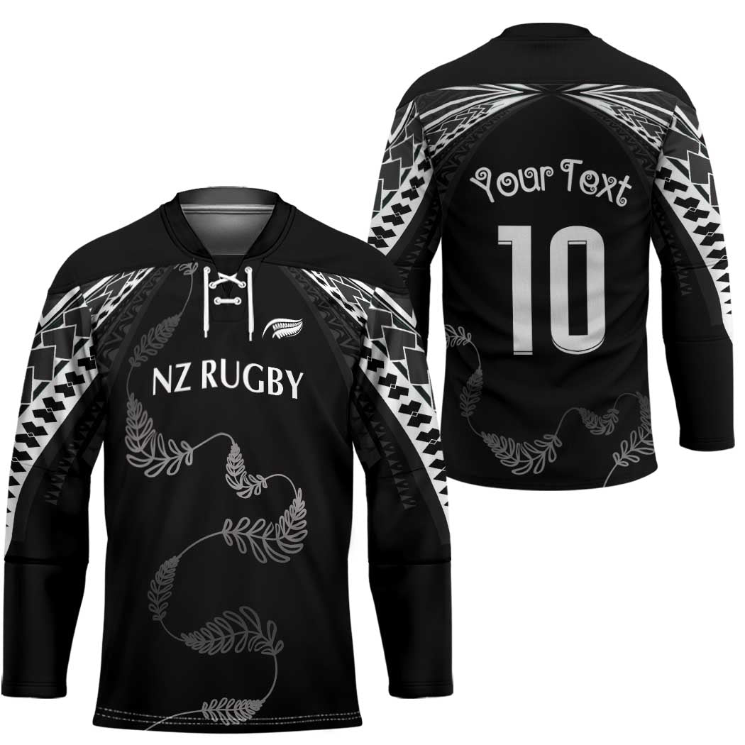 New Zealand Rugby Custom Hockey Jersey Aotearoa Armour Blacks Silver Ferns - Polynesian Pride