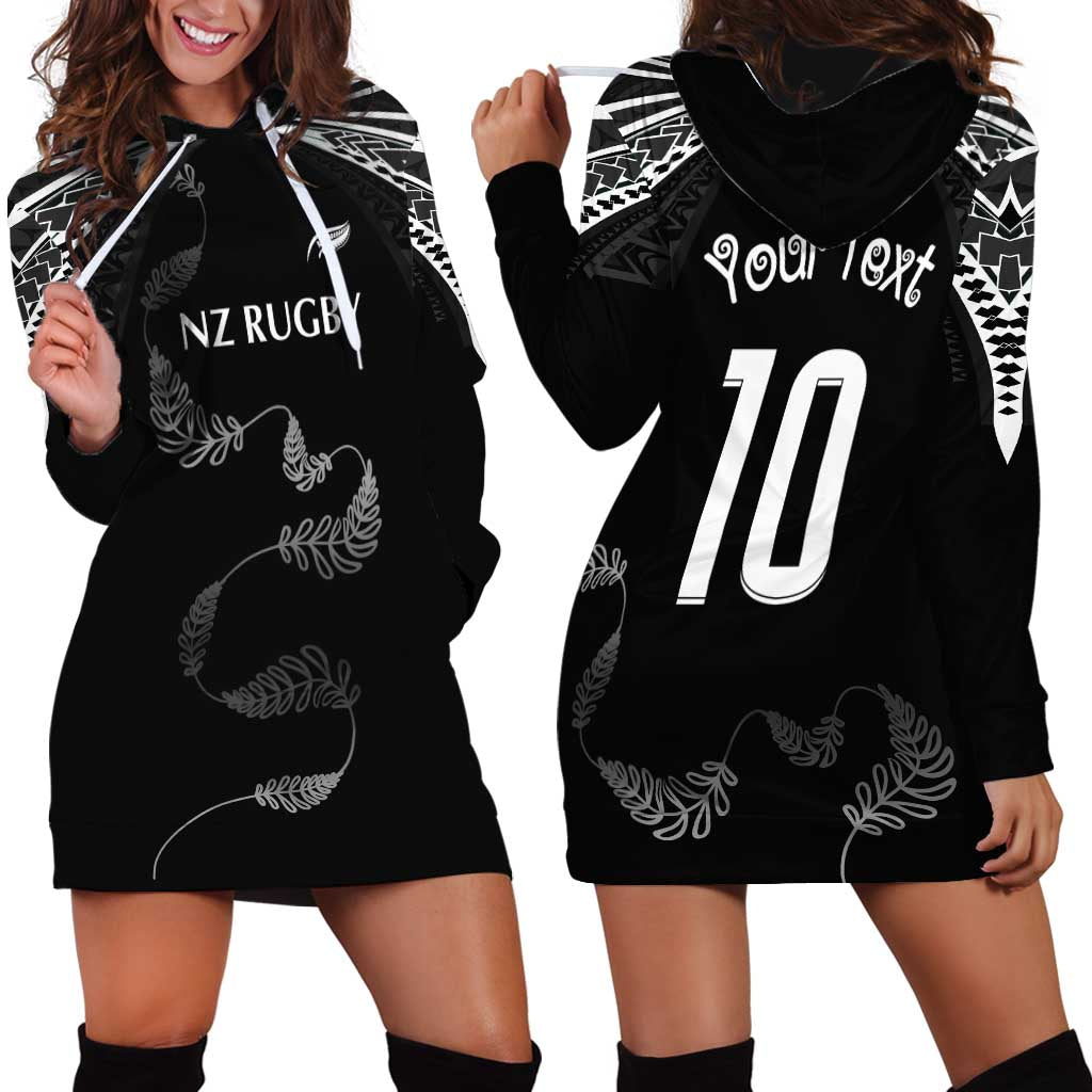 New Zealand Rugby Custom Hoodie Dress Aotearoa Armour Blacks Silver Ferns LT03 - Polynesian Pride