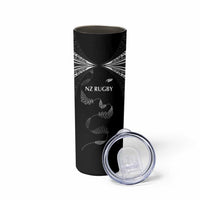 New Zealand Rugby Custom Skinny Tumbler Aotearoa Armour Blacks Silver Ferns LT03 - Polynesian Pride