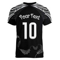 New Zealand Rugby Custom Women V-Neck T-Shirt Aotearoa Armour Blacks Silver Ferns LT03 - Polynesian Pride