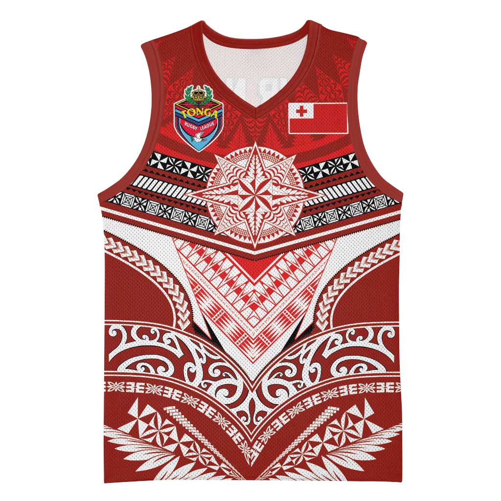 Tonga Rugby Custom Basketball Jersey Mana o Tonga-Tribal Heritage Edition Red Color - Polynesian Pride