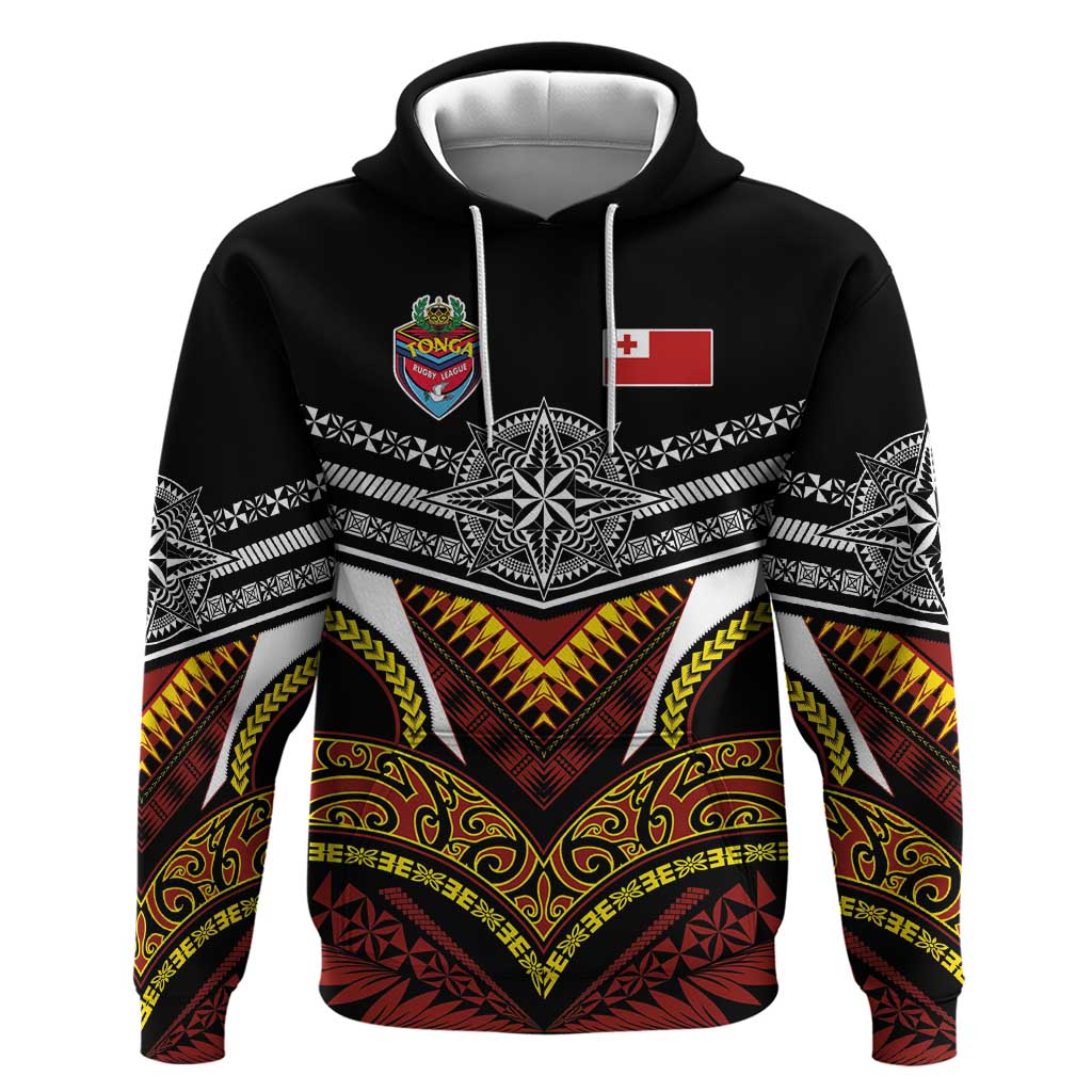 Tonga Rugby Custom Hoodie Mana o Tonga-Tribal Heritage Edition Black Color - Polynesian Pride