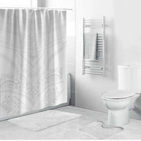 Tonga White Sunday Bathroom Set Tongan Tribal Heritage Tattoos - Polynesian Pride