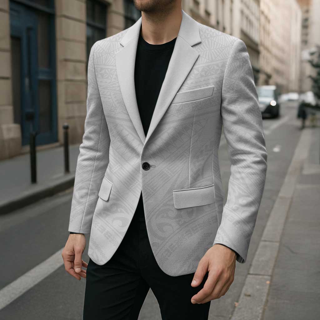 Tonga White Sunday Blazer Tongan Tribal Heritage Tattoos - Polynesian Pride