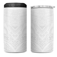 Tonga White Sunday 4 in 1 Can Cooler Tumbler Tongan Tribal Heritage Tattoos LT03 One Size: 16 oz White - Polynesian Pride