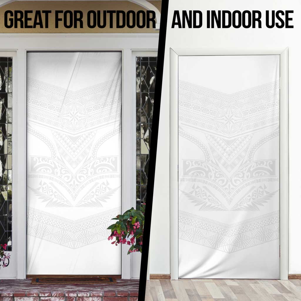 Tonga White Sunday Door Cover Tongan Tribal Heritage Tattoos - Polynesian Pride