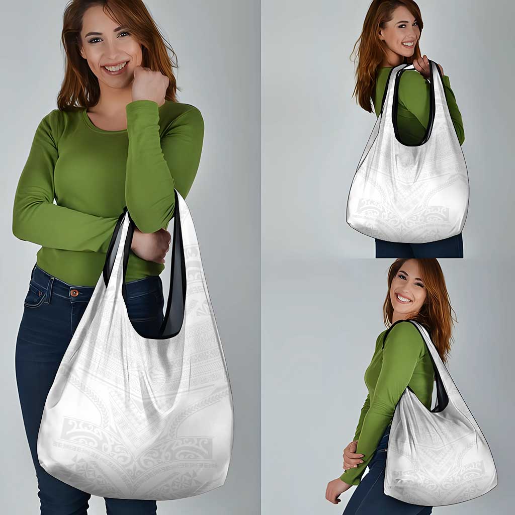 Tonga White Sunday Grocery Bag Tongan Tribal Heritage Tattoos - Polynesian Pride