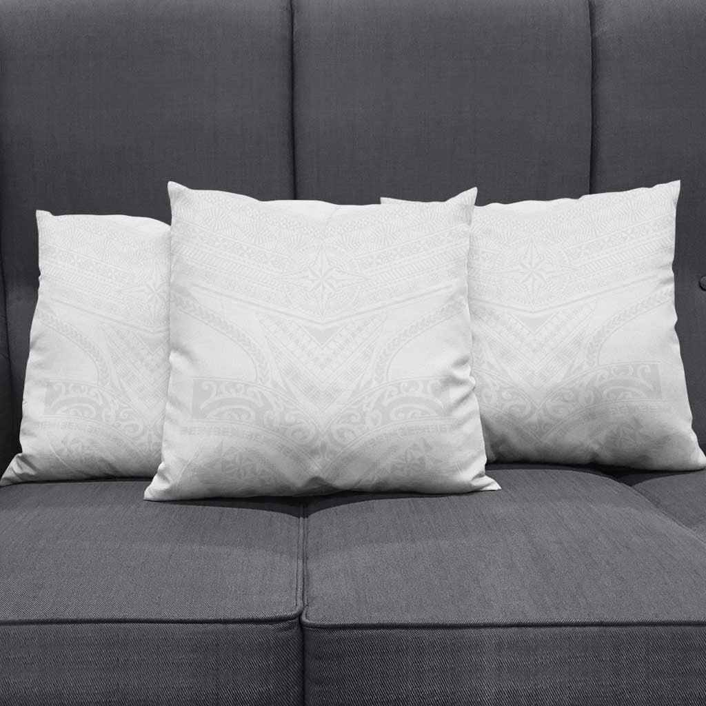 Tonga White Sunday Pillow Cover Tongan Tribal Heritage Tattoos - Polynesian Pride
