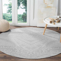 Tonga White Sunday Round Carpet Tongan Tribal Heritage Tattoos - Polynesian Pride