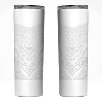 Tonga White Sunday Skinny Tumbler Tongan Tribal Heritage Tattoos LT03 White - Polynesian Pride