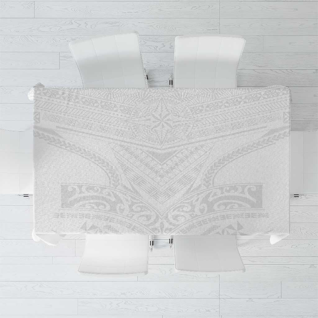 Tonga White Sunday Tablecloth Tongan Tribal Heritage Tattoos LT03 White - Polynesian Pride