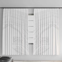 Tonga White Sunday Window Curtain Tongan Tribal Heritage Tattoos - Polynesian Pride