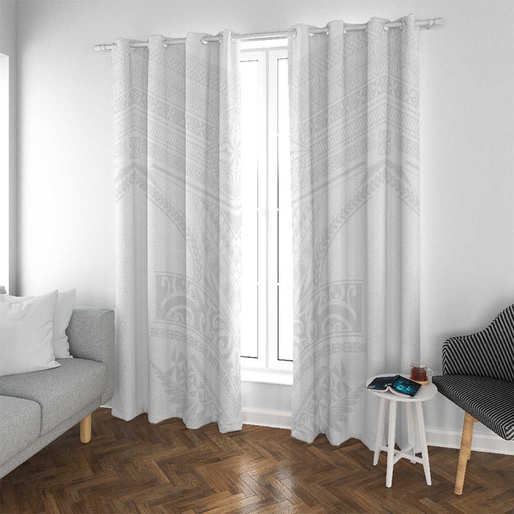 Tonga White Sunday Window Curtain Tongan Tribal Heritage Tattoos - Polynesian Pride