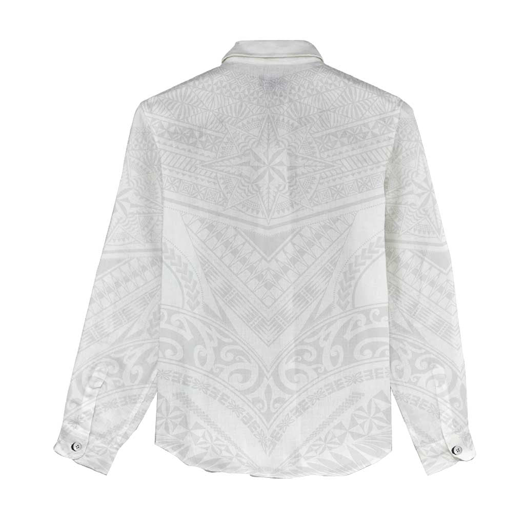 Tonga White Sunday Women Casual Shirt Tongan Tribal Heritage Tattoos LT03 - Polynesian Pride