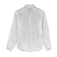 Tonga White Sunday Women Casual Shirt Tongan Tribal Heritage Tattoos LT03 - Polynesian Pride