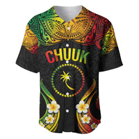 Personalised Chuuk Independence Day Baseball Jersey Polynesian Tattoo and Plumeria Reggae Color LT03 Reggae - Polynesian Pride