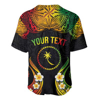 Personalised Chuuk Independence Day Baseball Jersey Polynesian Tattoo and Plumeria Reggae Color LT03 - Polynesian Pride