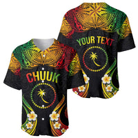 Personalised Chuuk Independence Day Baseball Jersey Polynesian Tattoo and Plumeria Reggae Color LT03 - Polynesian Pride