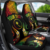 Personalised Chuuk Independence Day Car Seat Cover Polynesian Tattoo and Plumeria Reggae Color LT03 - Polynesian Pride