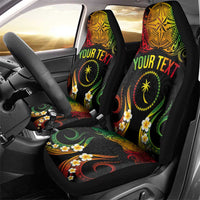 Personalised Chuuk Independence Day Car Seat Cover Polynesian Tattoo and Plumeria Reggae Color LT03 - Polynesian Pride