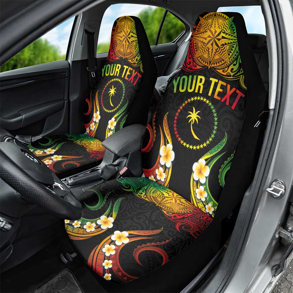 Personalised Chuuk Independence Day Car Seat Cover Polynesian Tattoo and Plumeria Reggae Color LT03 - Polynesian Pride
