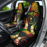 Personalised Chuuk Independence Day Car Seat Cover Polynesian Tattoo and Plumeria Reggae Color LT03 - Polynesian Pride