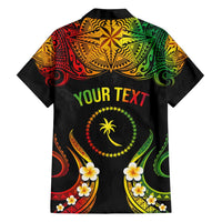 Personalised Chuuk Independence Day Family Matching Long Sleeve Bodycon Dress and Hawaiian Shirt Polynesian Tattoo and Plumeria Reggae Color LT03 - Polynesian Pride
