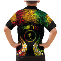 Personalised Chuuk Independence Day Family Matching Mermaid Dress and Hawaiian Shirt Polynesian Tattoo and Plumeria Reggae Color LT03 - Polynesian Pride