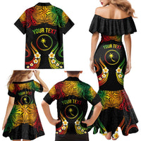 Personalised Chuuk Independence Day Family Matching Mermaid Dress and Hawaiian Shirt Polynesian Tattoo and Plumeria Reggae Color LT03 - Polynesian Pride