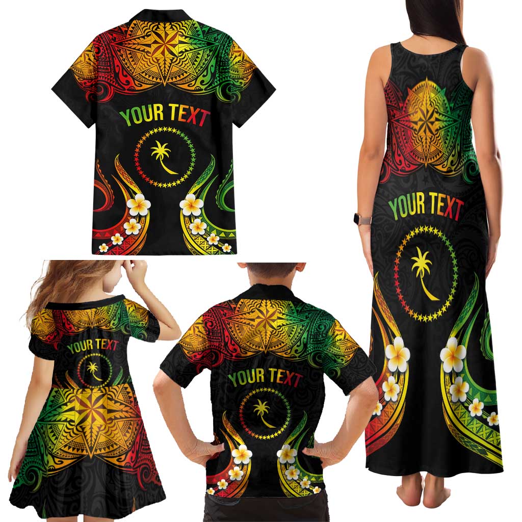 Personalised Chuuk Independence Day Family Matching Tank Maxi Dress and Hawaiian Shirt Polynesian Tattoo and Plumeria Reggae Color LT03 - Polynesian Pride