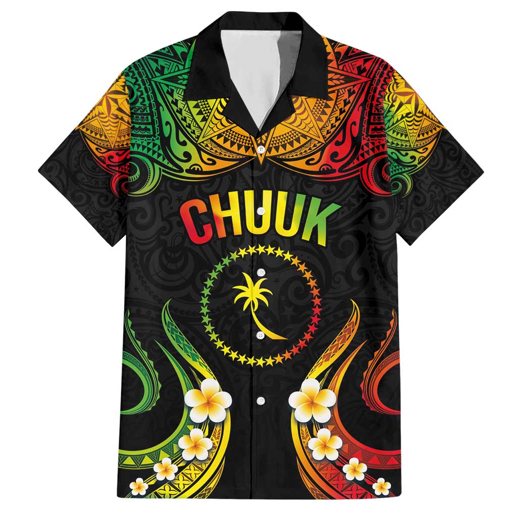 Personalised Chuuk Independence Day Hawaiian Shirt Polynesian Tattoo and Plumeria Reggae Color LT03 Reggae - Polynesian Pride