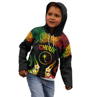 Personalised Chuuk Independence Day Kid Hoodie Polynesian Tattoo and Plumeria Reggae Color LT03 - Polynesian Pride