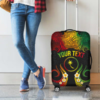 Personalised Chuuk Independence Day Luggage Cover Polynesian Tattoo and Plumeria Reggae Color LT03 - Polynesian Pride
