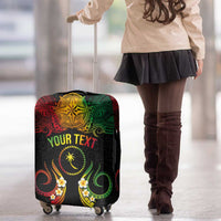 Personalised Chuuk Independence Day Luggage Cover Polynesian Tattoo and Plumeria Reggae Color LT03 - Polynesian Pride